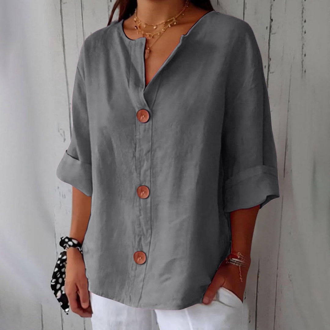 Clara – Effortless Linen Button-Up Top