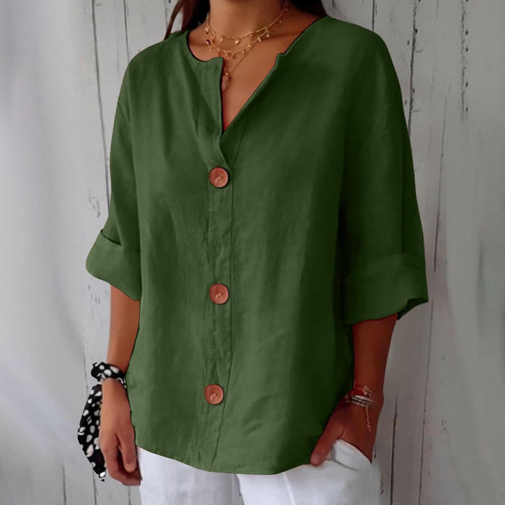 Clara – Effortless Linen Button-Up Top
