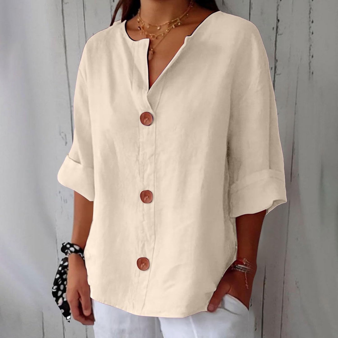 Clara – Effortless Linen Button-Up Top