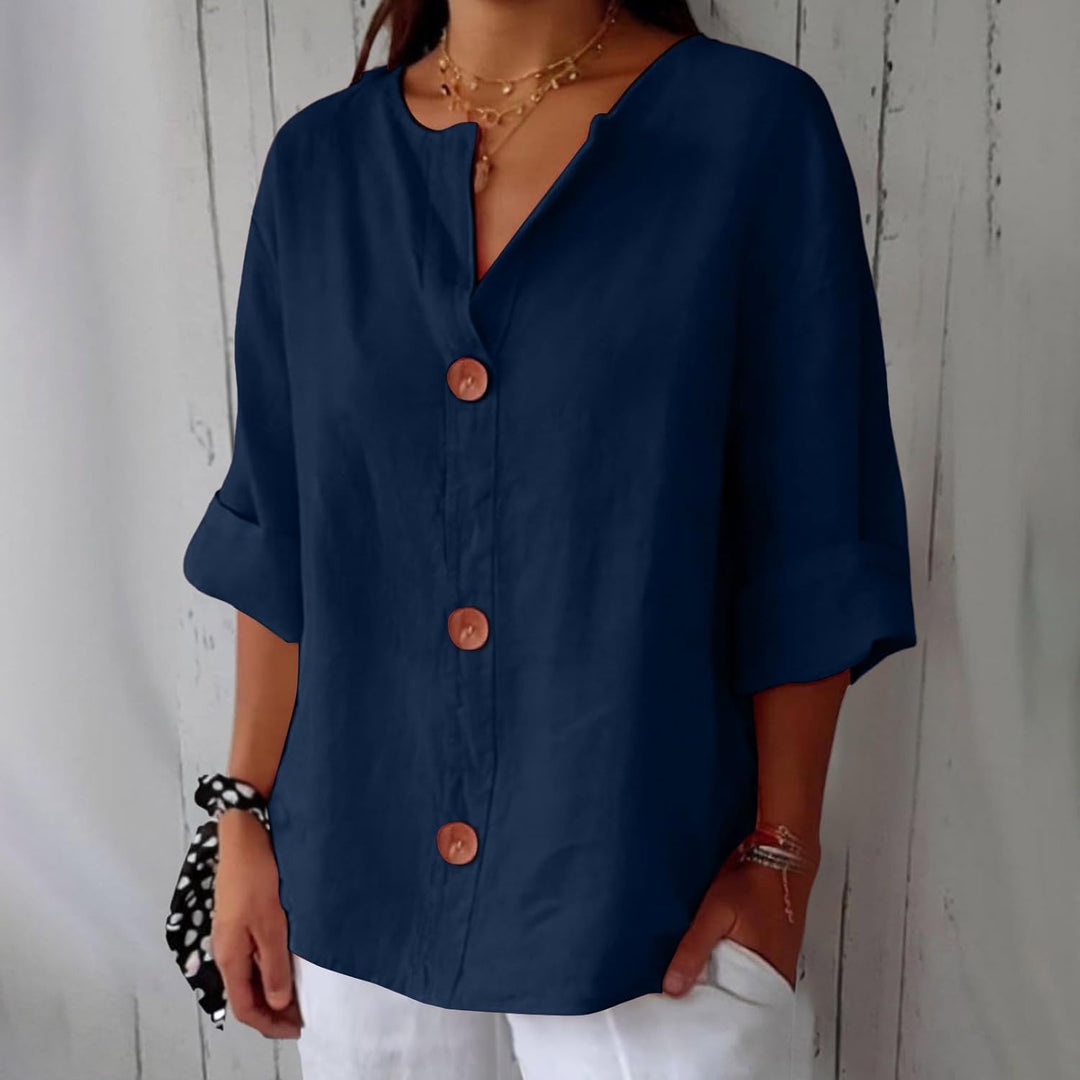 Clara – Effortless Linen Button-Up Top