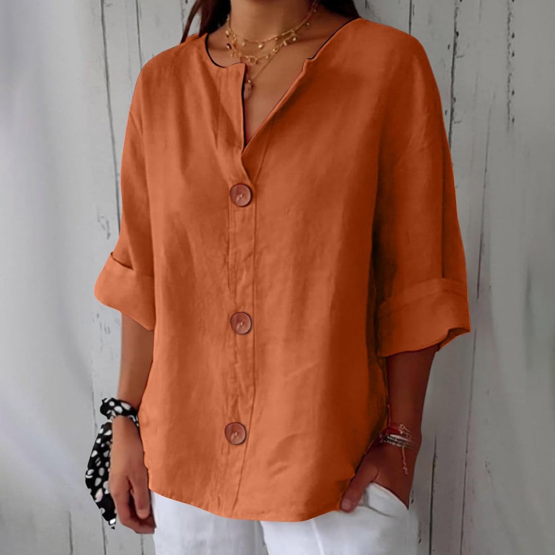 Clara – Effortless Linen Button-Up Top