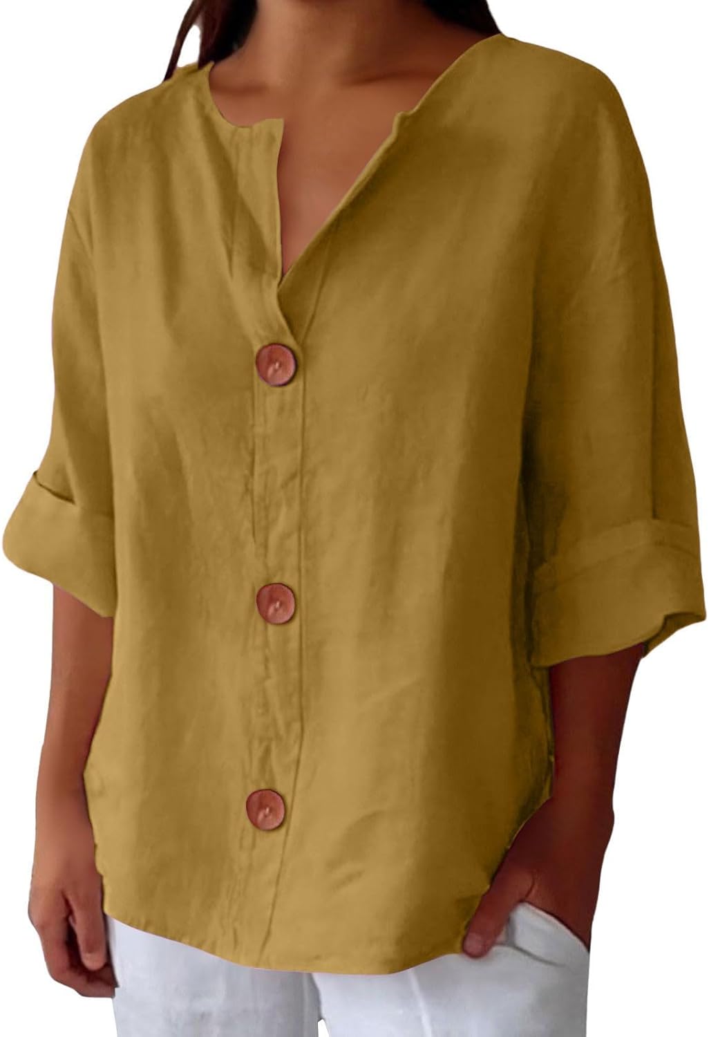 Clara – Effortless Linen Button-Up Top