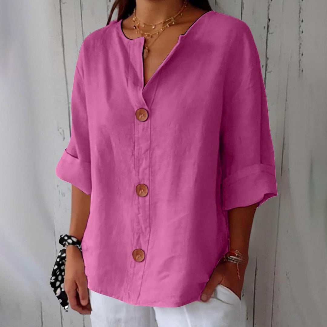 Clara – Effortless Linen Button-Up Top