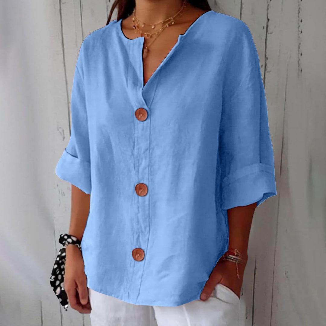Clara – Effortless Linen Button-Up Top