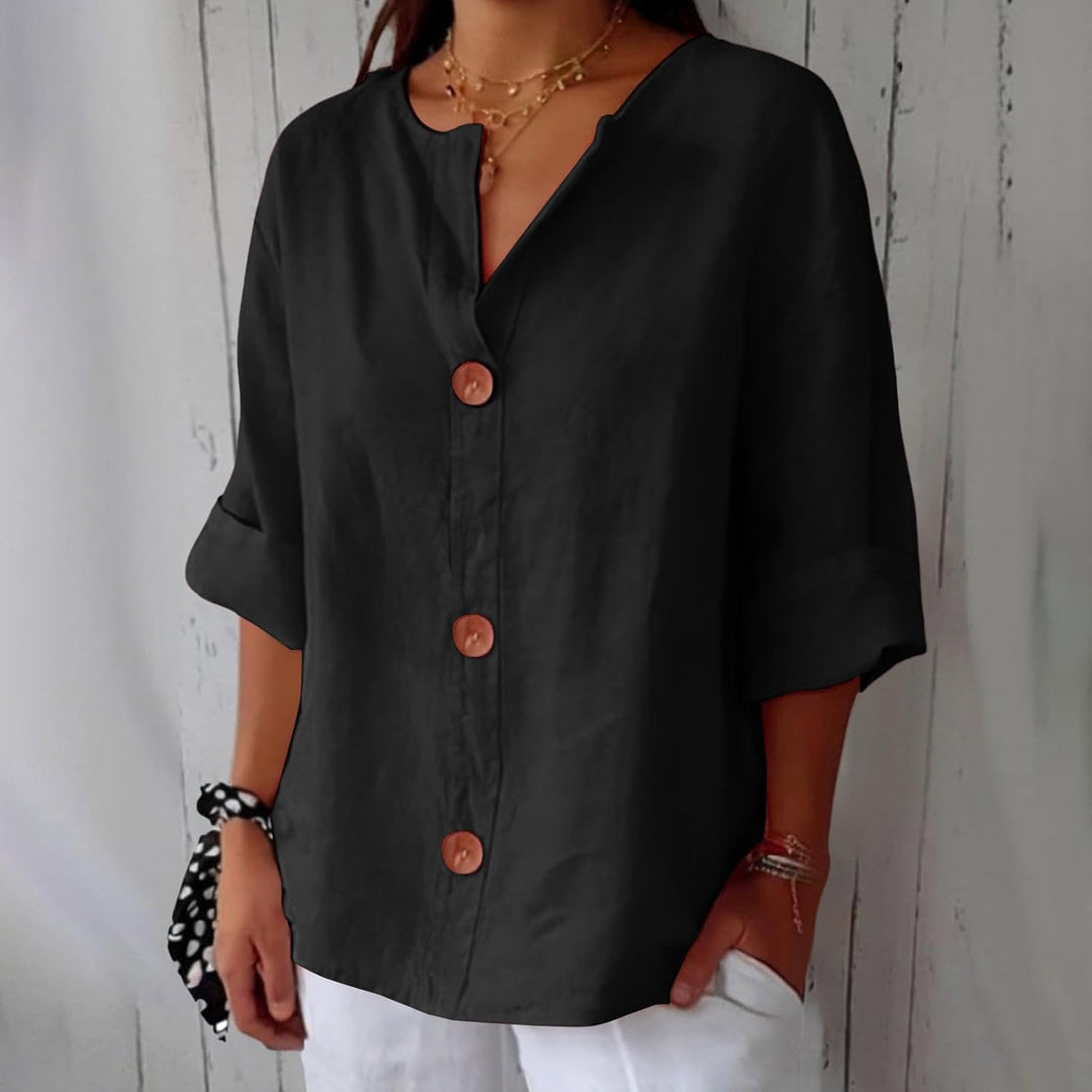 Clara – Effortless Linen Button-Up Top