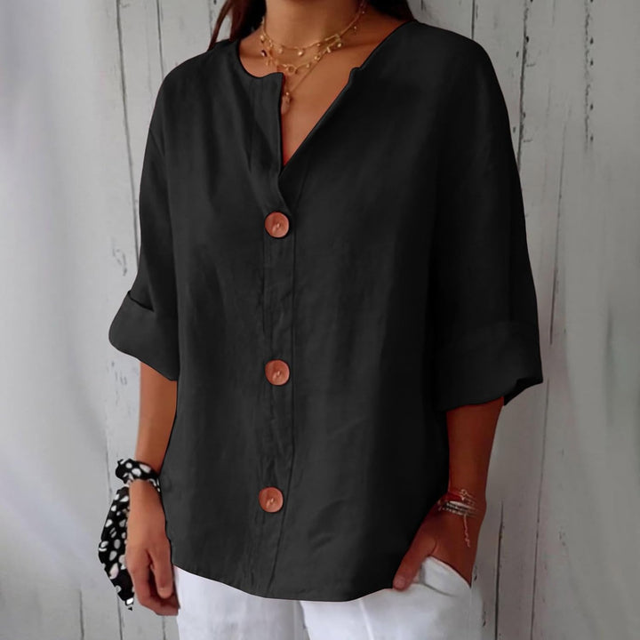 Clara – Effortless Linen Button-Up Top