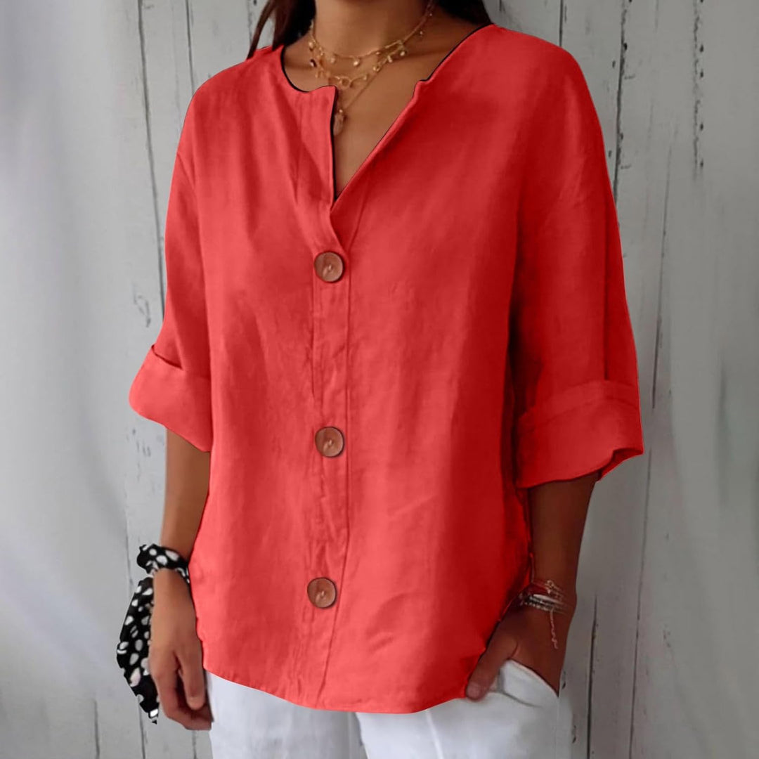 Clara – Effortless Linen Button-Up Top