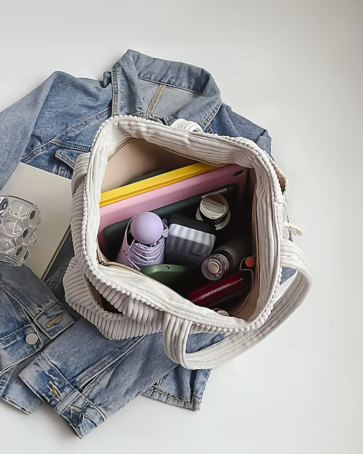 Tilda – Textured Carrying Bag with Cord Detail