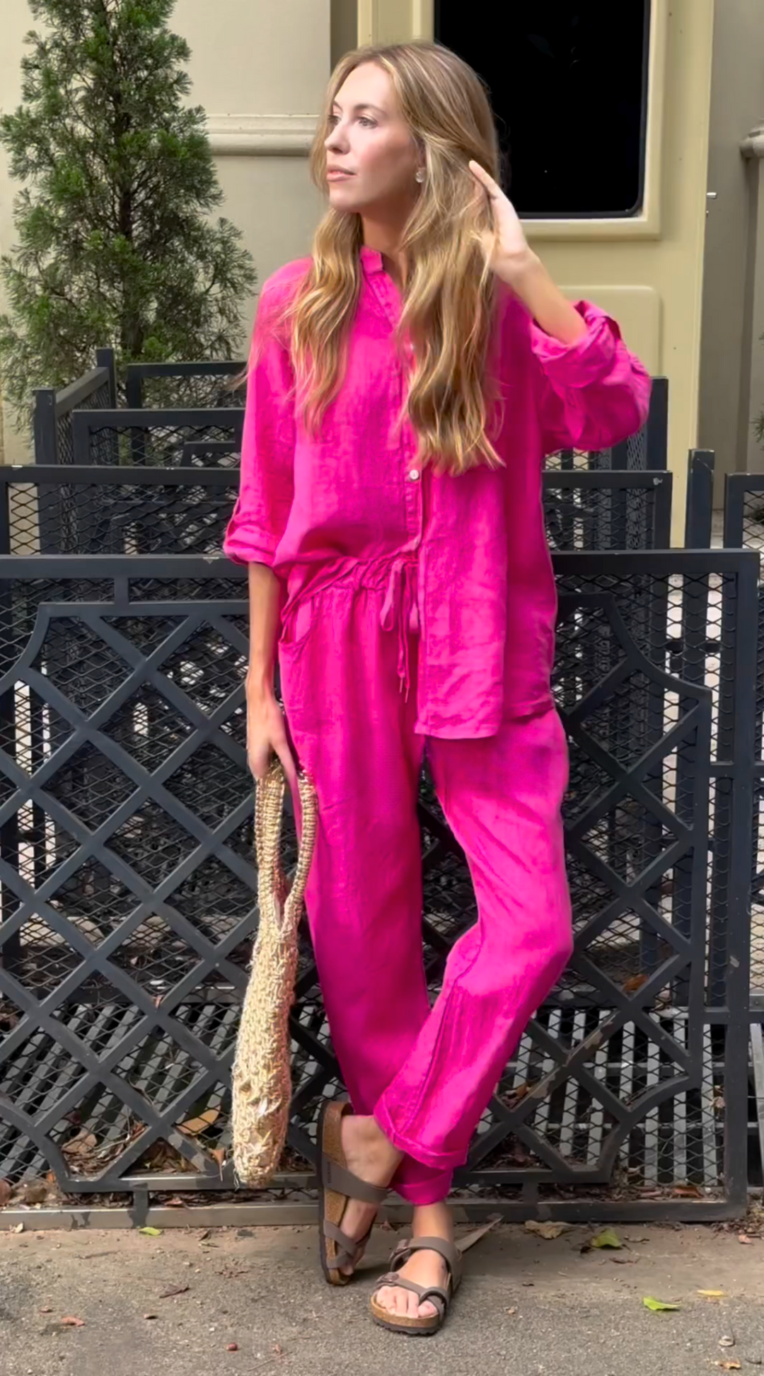 Victoria | elegant Two-Piece Linen Shirt and Pants Set