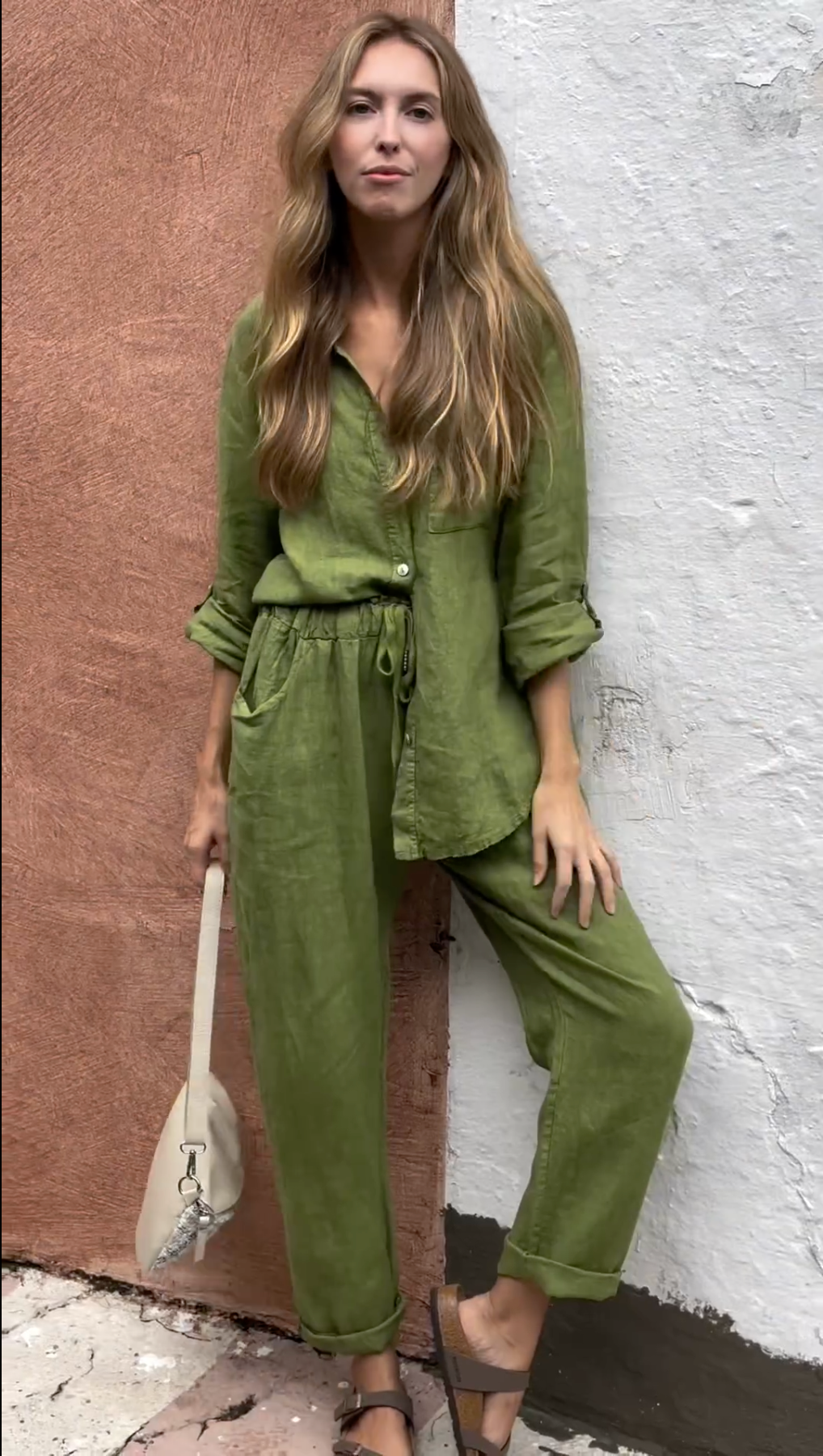 Victoria | elegant Two-Piece Linen Shirt and Pants Set