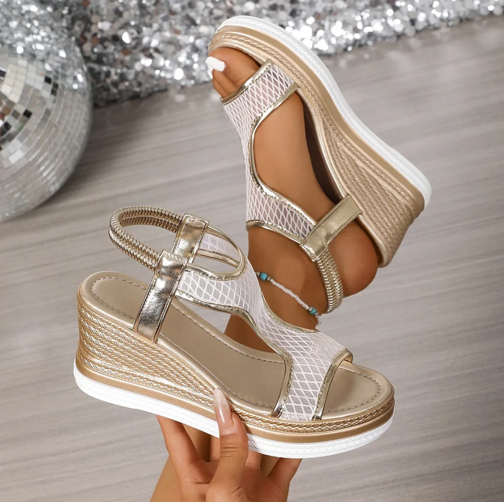 The Charlotte – Elegant Slip-On Orthopedic Wedge Sandals