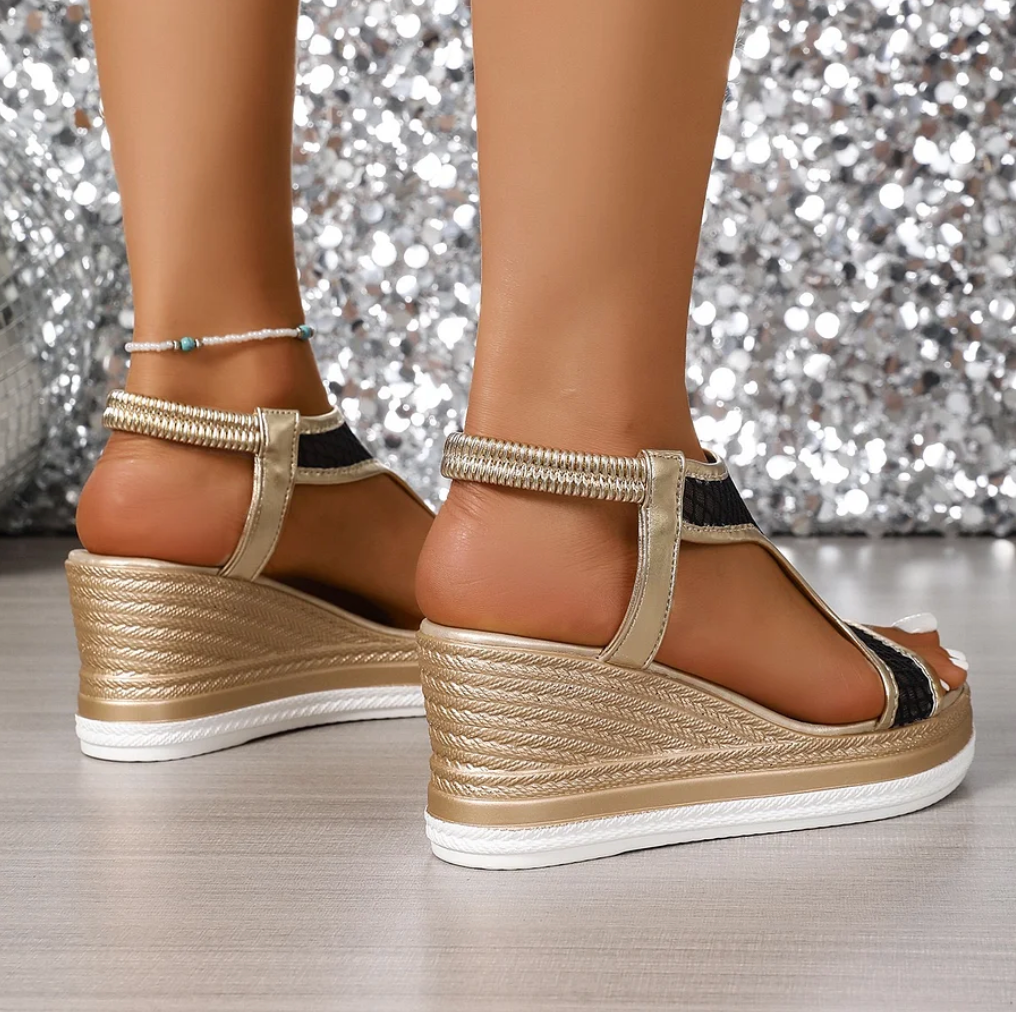 The Charlotte – Elegant Slip-On Orthopedic Wedge Sandals