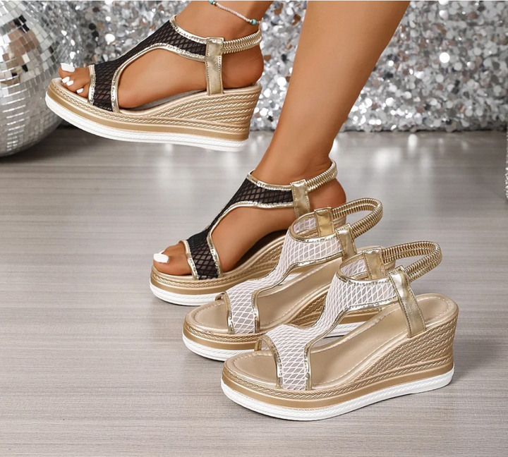 The Charlotte – Elegant Slip-On Orthopedic Wedge Sandals