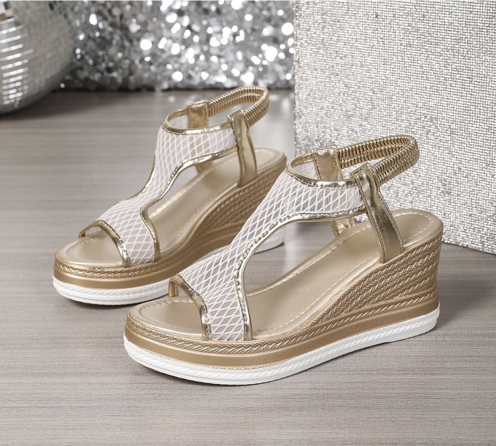 The Charlotte – Elegant Slip-On Orthopedic Wedge Sandals