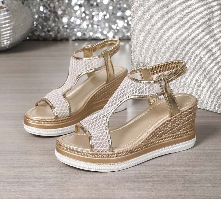 The Charlotte – Elegant Slip-On Orthopedic Wedge Sandals