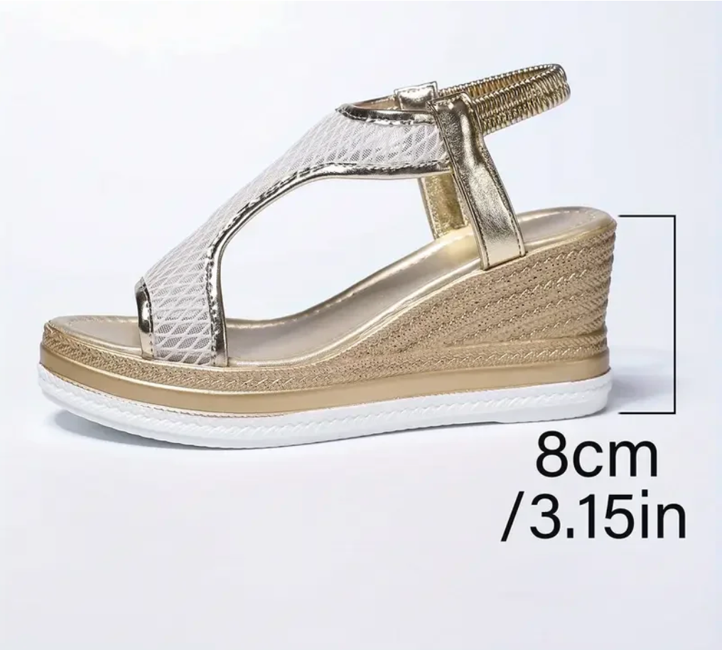 The Charlotte – Elegant Slip-On Orthopedic Wedge Sandals
