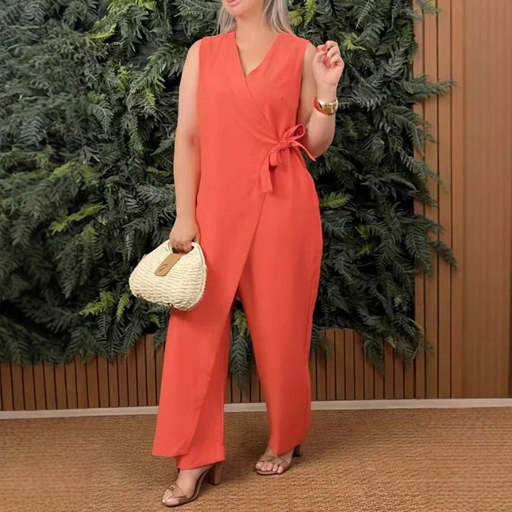 Inès | Elegant V-neck jumpsuit for a chic and trendy look
